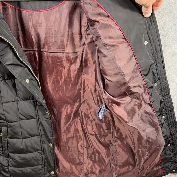 TOMMY HILFIGER Women’s Black long puffer coat jacket Size Small - Picture 9 of 14